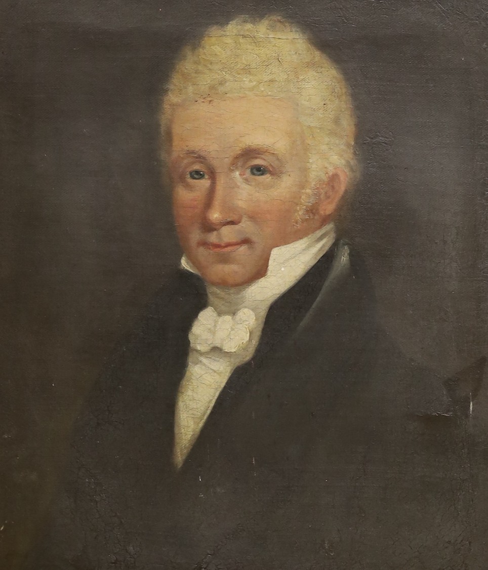 Early 19th century English School, oil on canvas, Portrait of a gentleman, 34 x 29cm